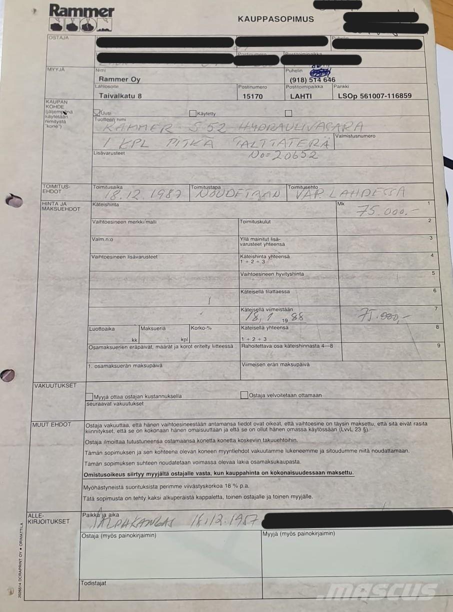 Rammer S52 Martillos hidráulicos