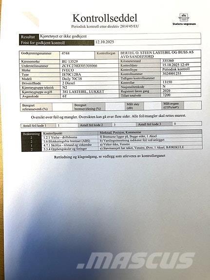 Iveco DAILY 70C18 Camiones caja cerrada