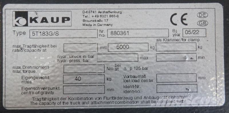 Kaup 5T183G/S Otros componentes