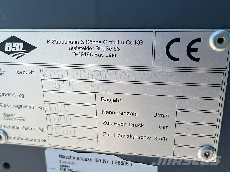 Strautmann STK 802 Camiones bañeras basculantes o volquetes