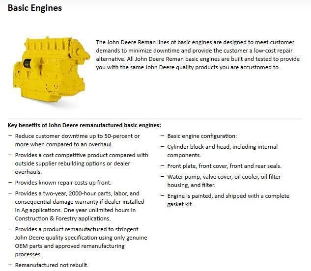 John Deere 6466T Motores