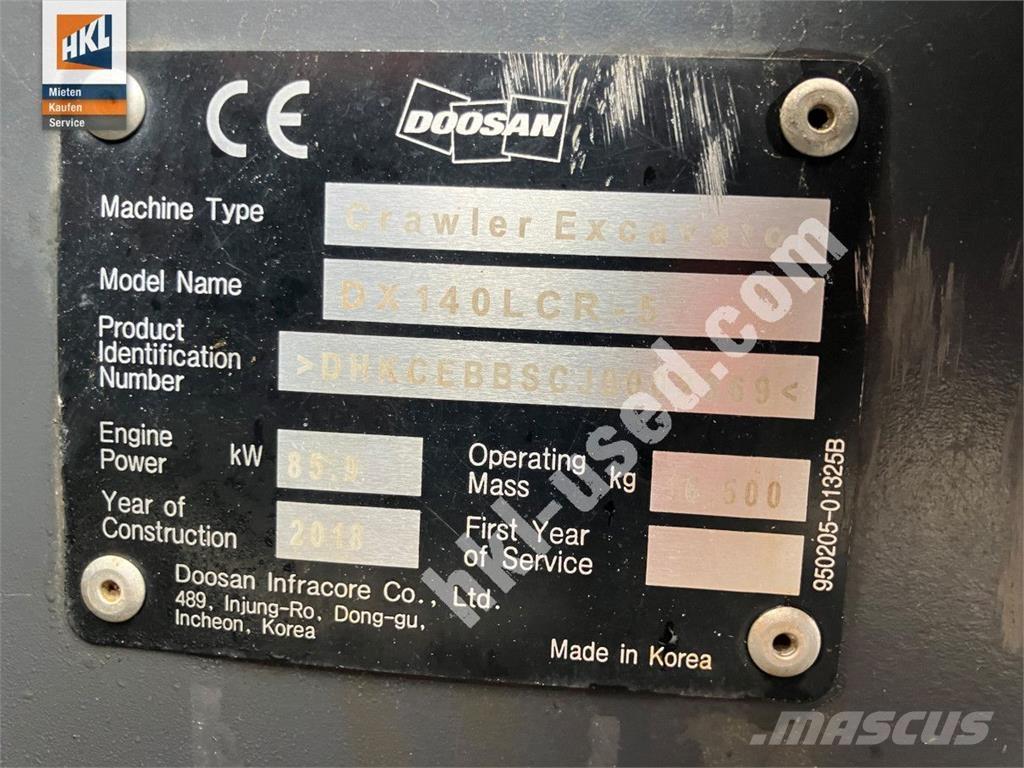 Doosan DX 140 LCR-5 Excavadoras de cadenas