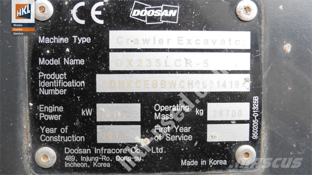 Doosan DX 235 LCR-5 Excavadoras de cadenas