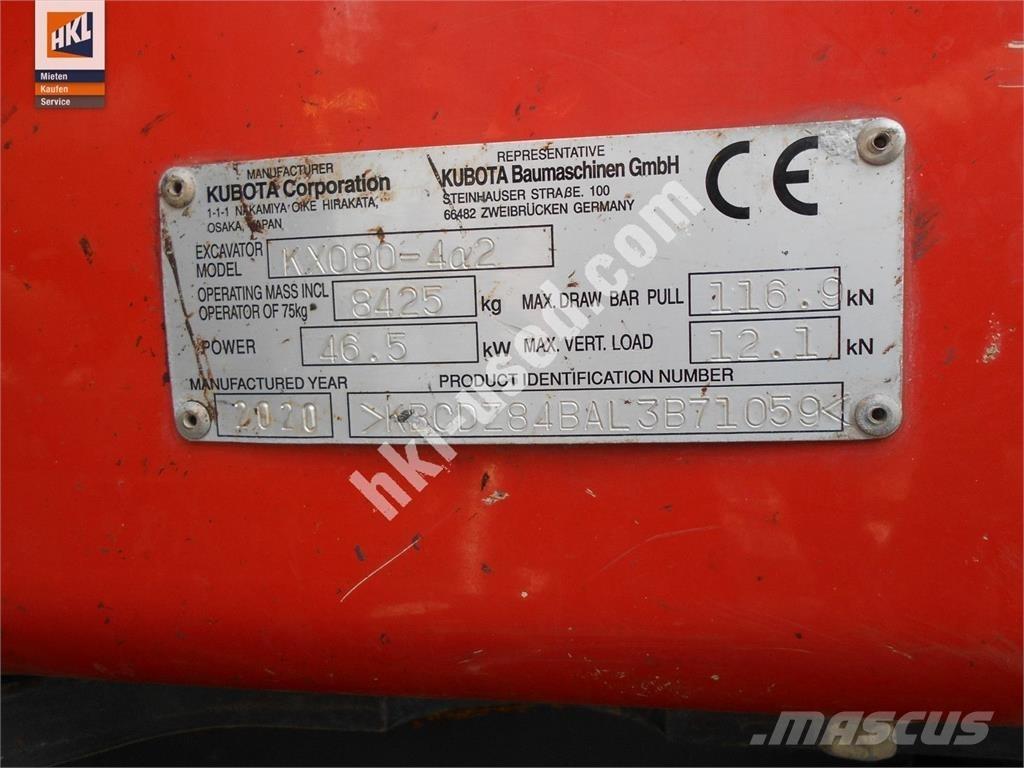 Kubota KX 080-4 Mini excavadoras < 7t
