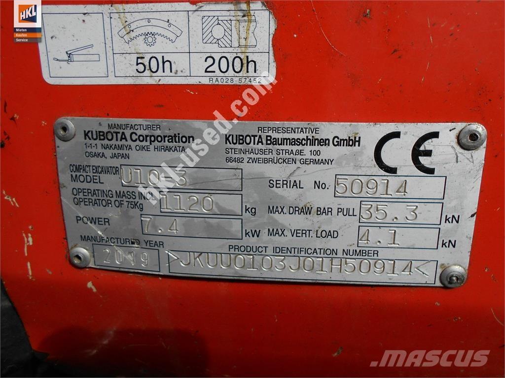 Kubota U 10-3 Mini excavadoras < 7t