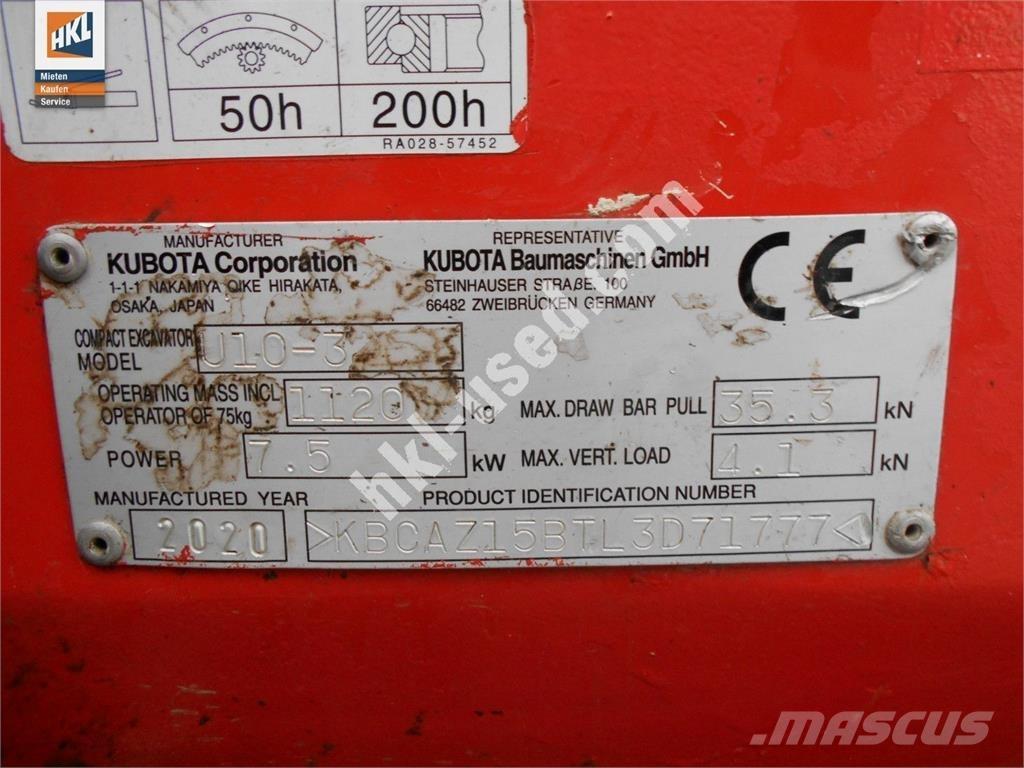Kubota U 10-3 Mini excavadoras < 7t
