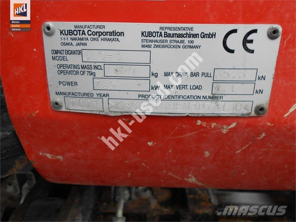 Kubota U 10-3 Mini excavadoras < 7t