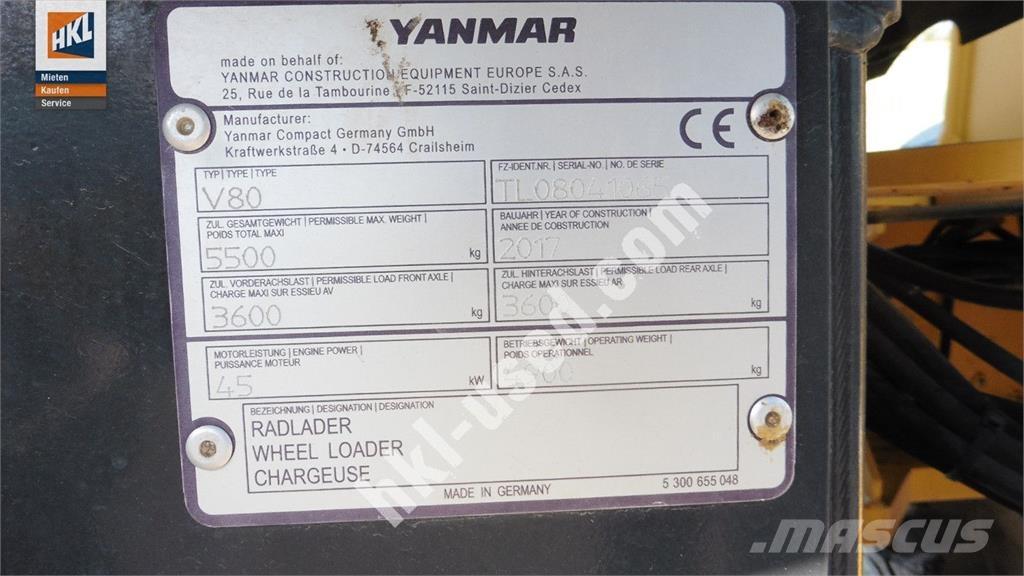 Yanmar V 80 Cargadoras sobre ruedas