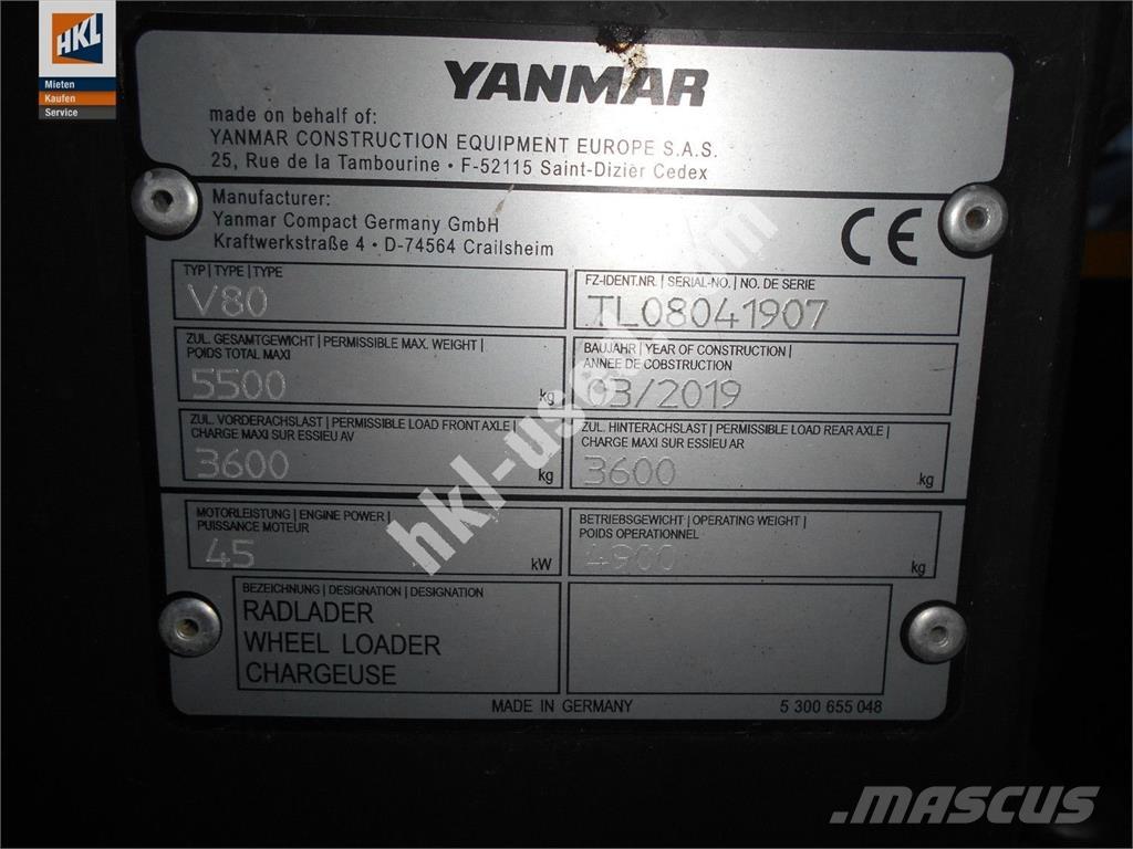 Yanmar V 80 Cargadoras sobre ruedas