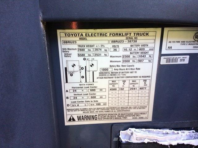 Toyota 8BRU23 Carretillas de horquilla eléctrica