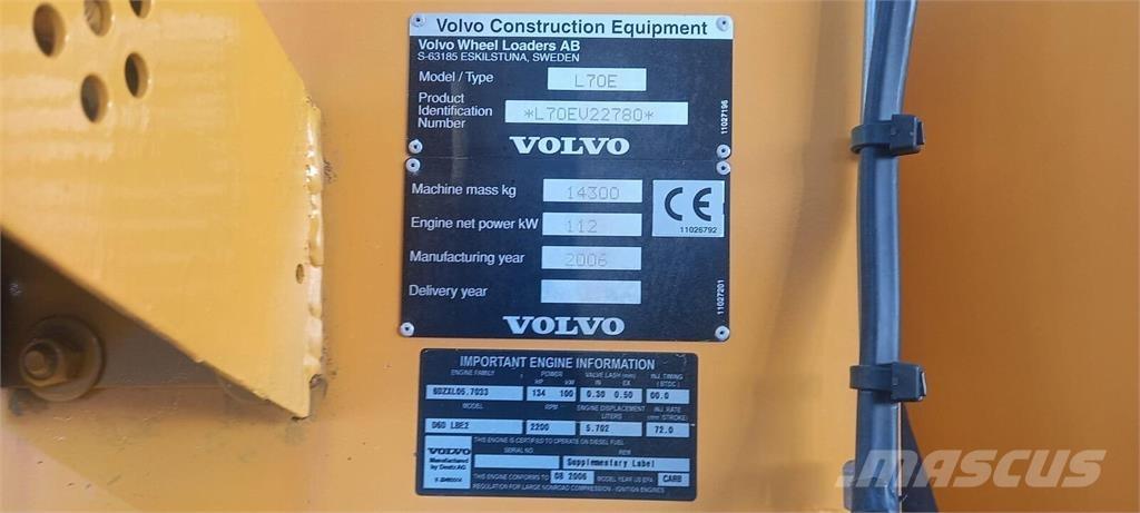 Volvo L70E Cargadoras sobre ruedas