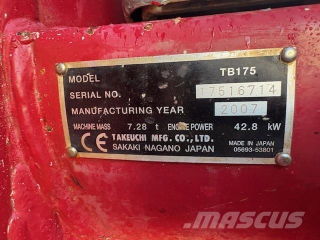 Takeuchi TB175 Excavadoras 7t - 12t