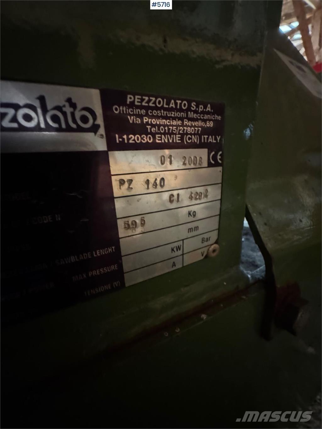 Pezzolato PZ 140 Otros componentes