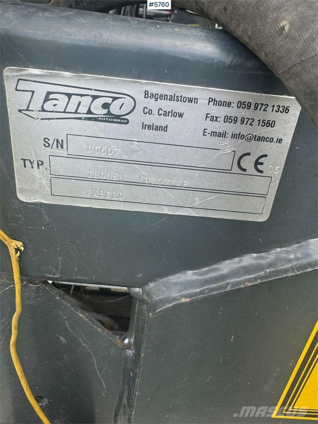 Tanco 1300SM Otros equipos para cosecha