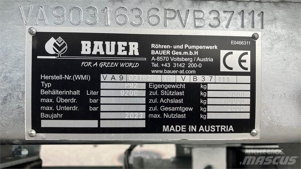 Bauer P 92 Cisternas o cubas esparcidoras de purín