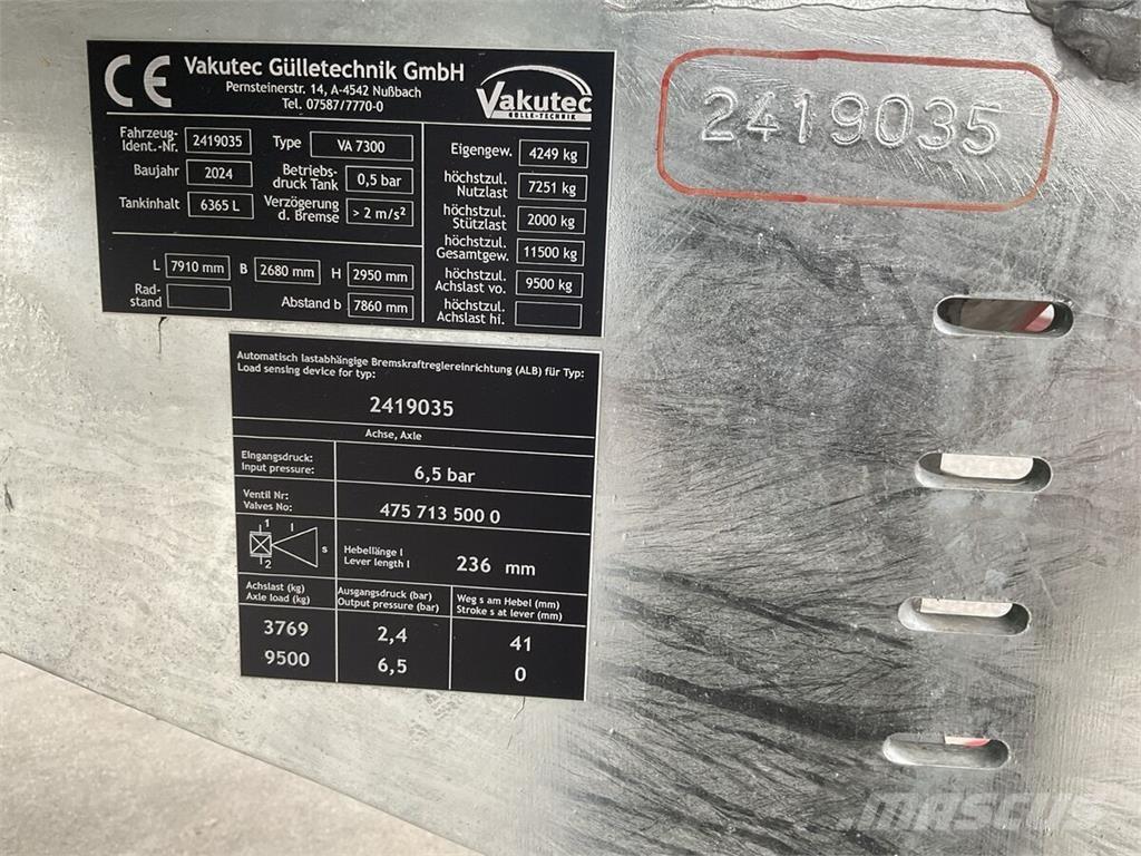  Vakutec VA 7300 Cisternas o cubas esparcidoras de purín