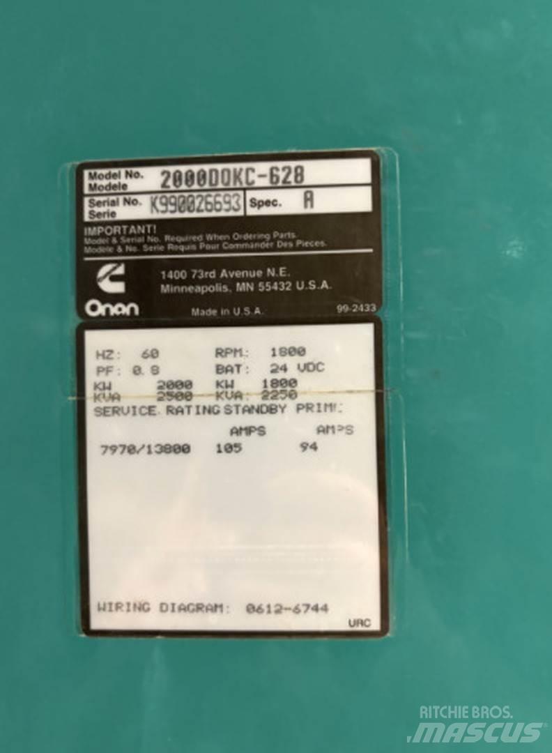 Cummins 2000DQKC-628 Generadores diesel