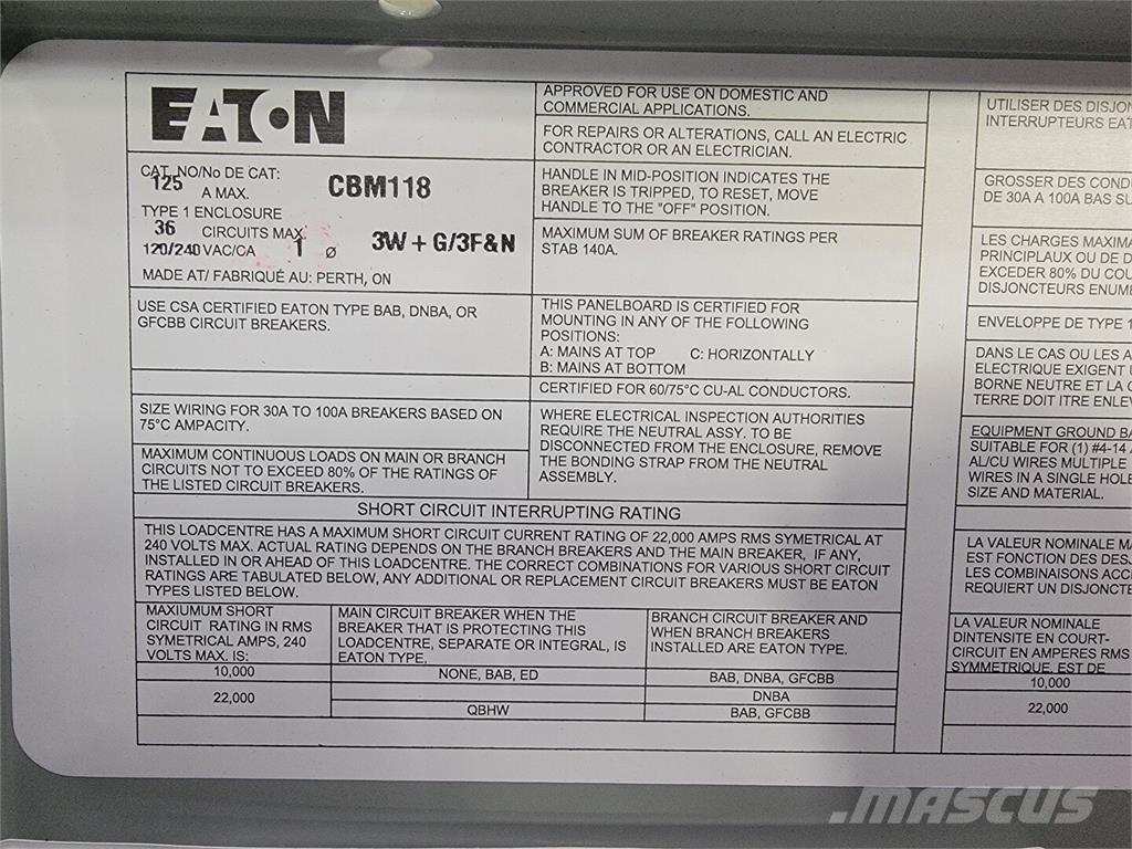 Eaton CBM118 Construcción - Otros