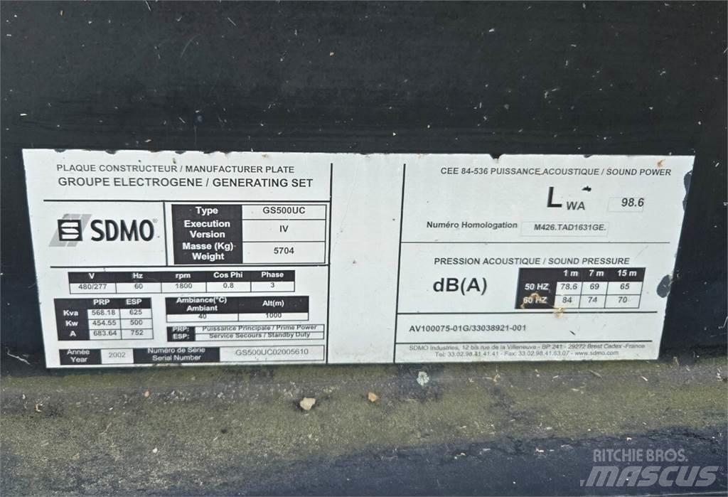 Sdmo GS500UC Generadores diesel