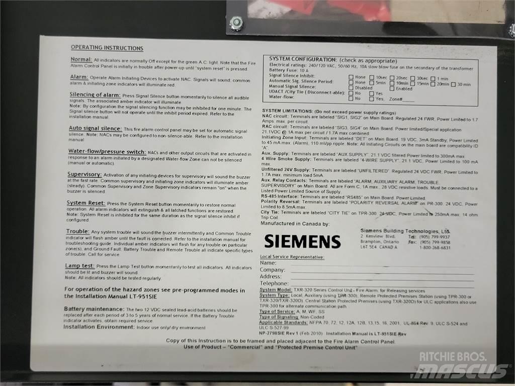 Siemens TXR-320 Construcción - Otros