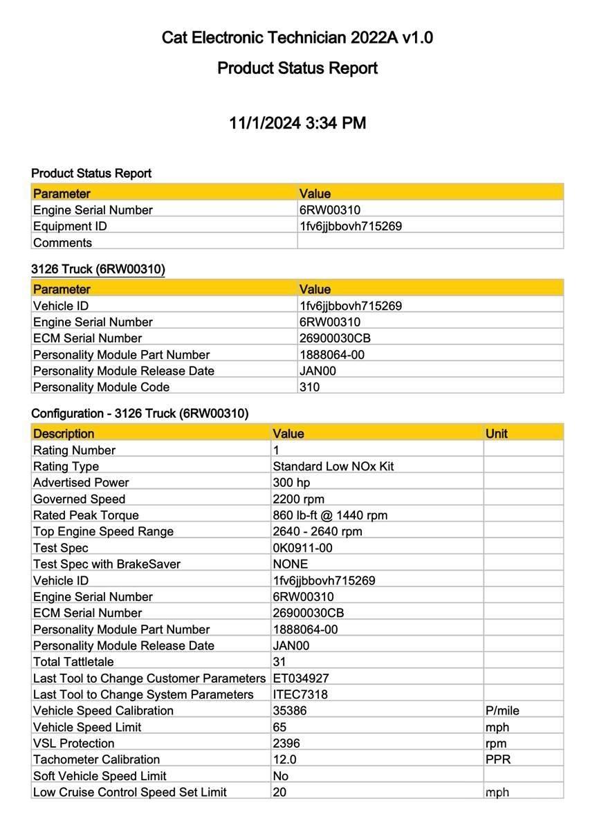 CAT 3126 Electrónicos