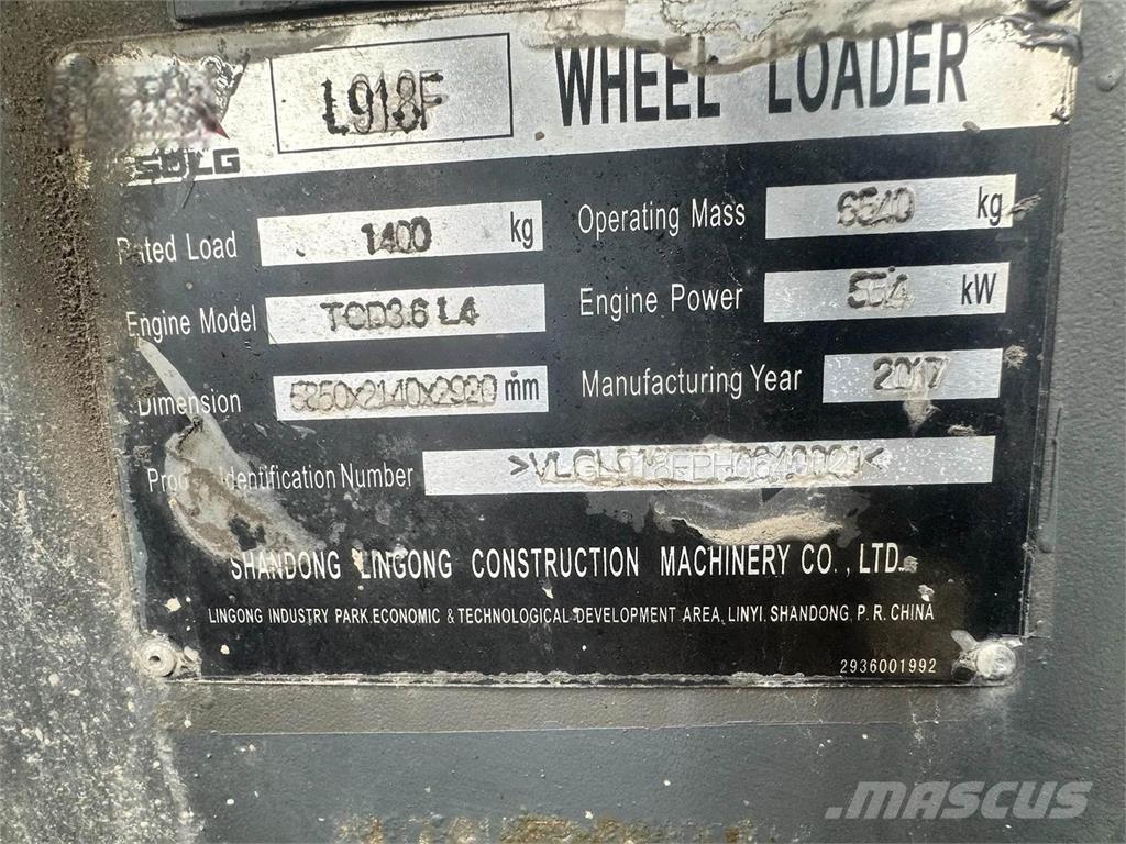 SDLG L918F Cargadoras sobre ruedas