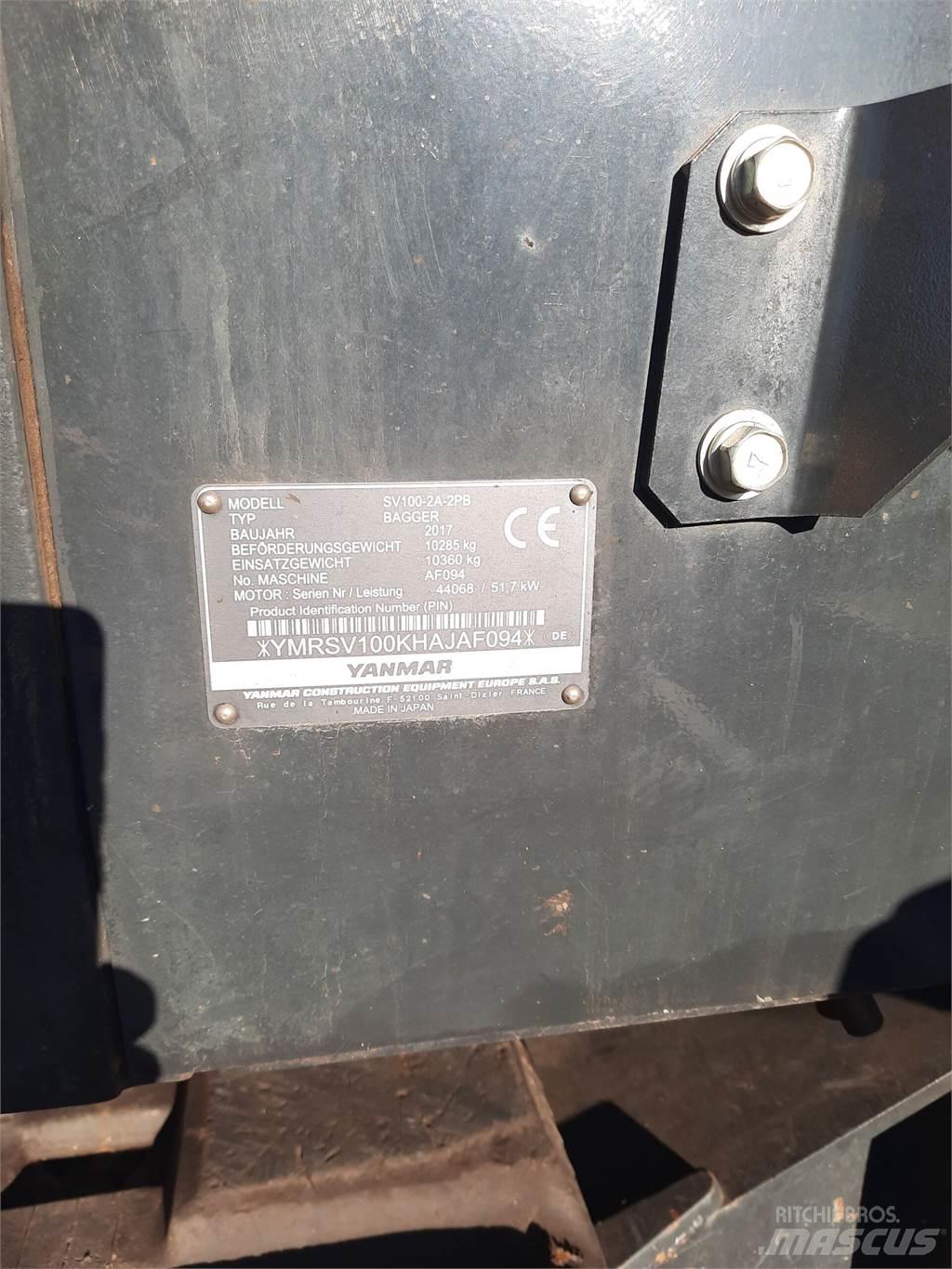 Yanmar SV 100-2PB Excavadoras de cadenas