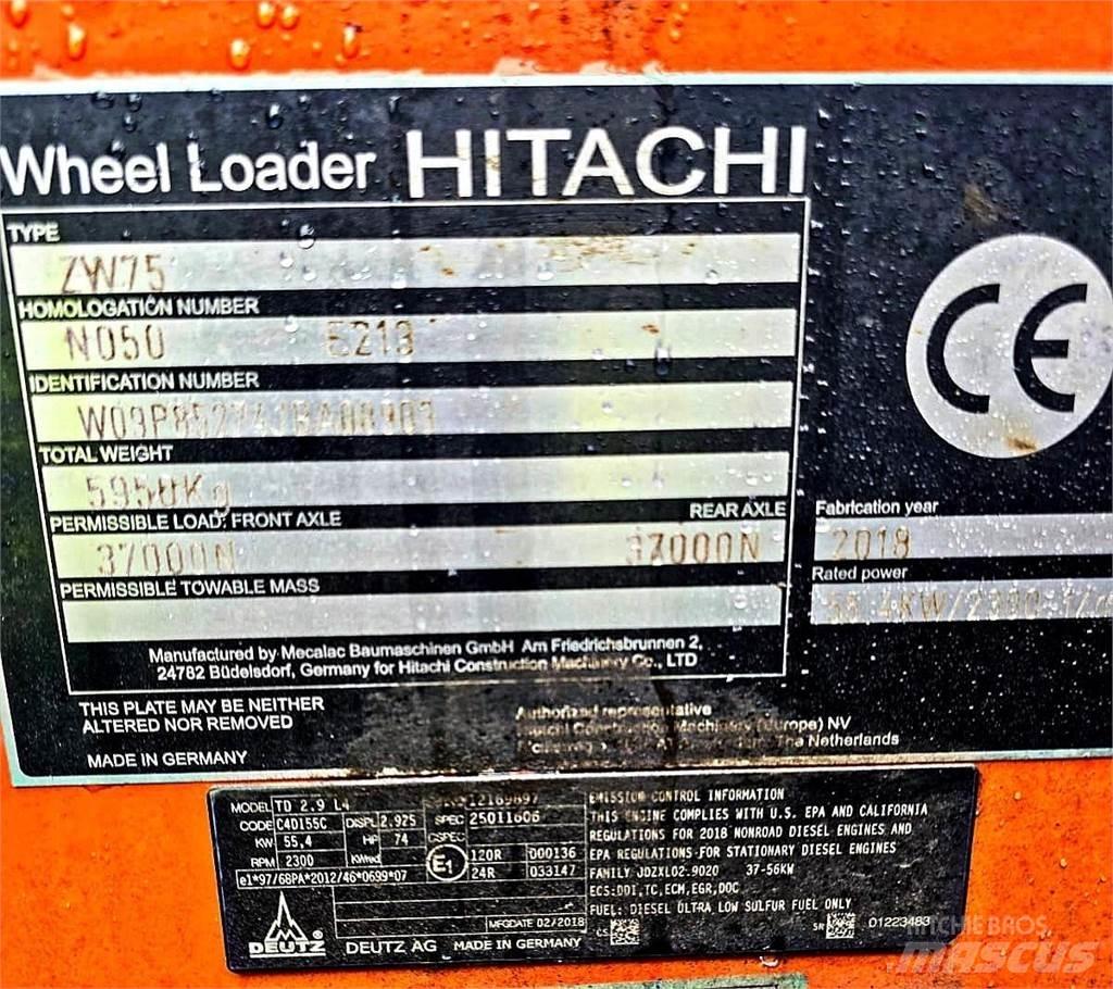 Hitachi ZW75 Palas cargadoras