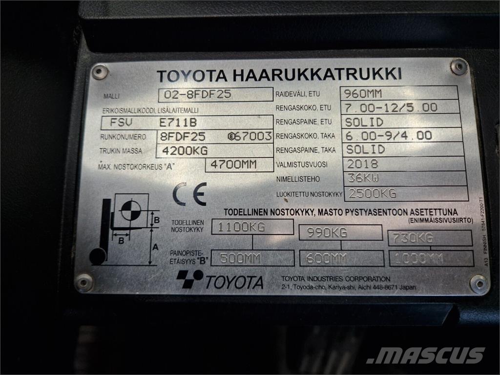 Toyota 02-8FDF25 Carretillas diesel