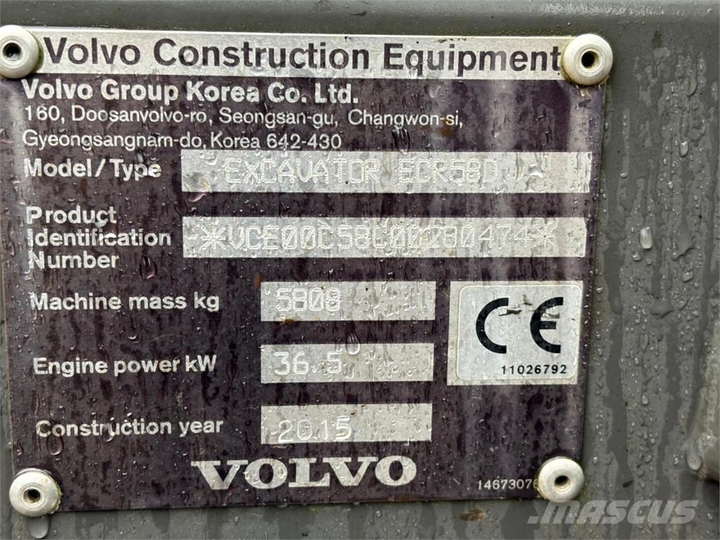 Volvo ECR 58 D Mini excavadoras < 7t