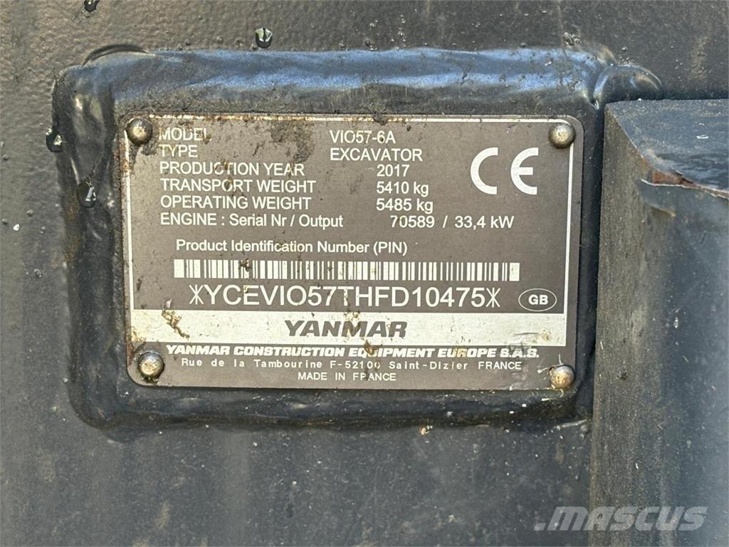 Yanmar VIO 57-6A Mini excavadoras < 7t