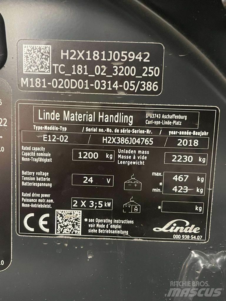 Linde E12-02-386 Carretillas de horquilla eléctrica