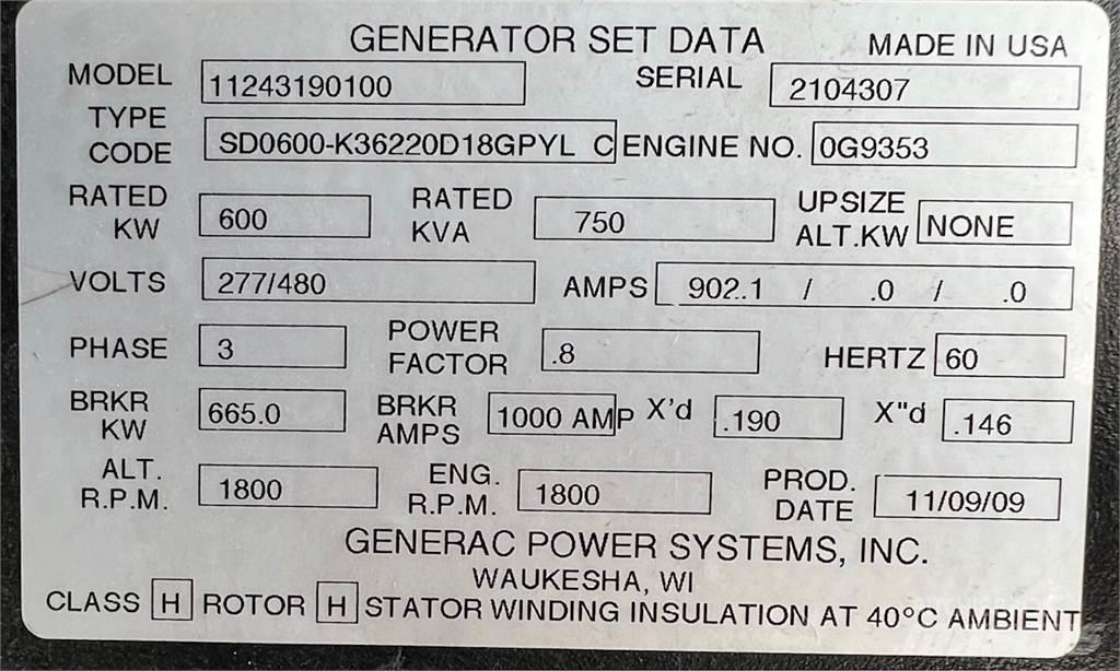 Generac SD600 Generadores diesel