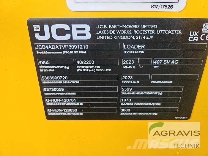 JCB 407 AGRI STUFE V Cargadoras sobre ruedas