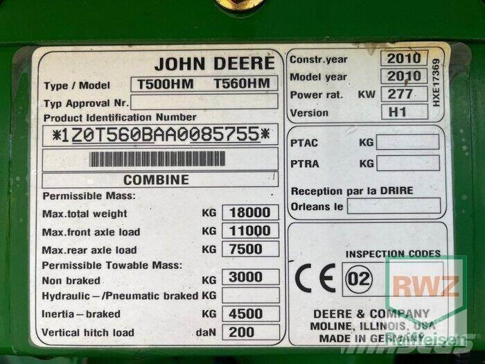 John Deere T560 Cosechadoras combinadas