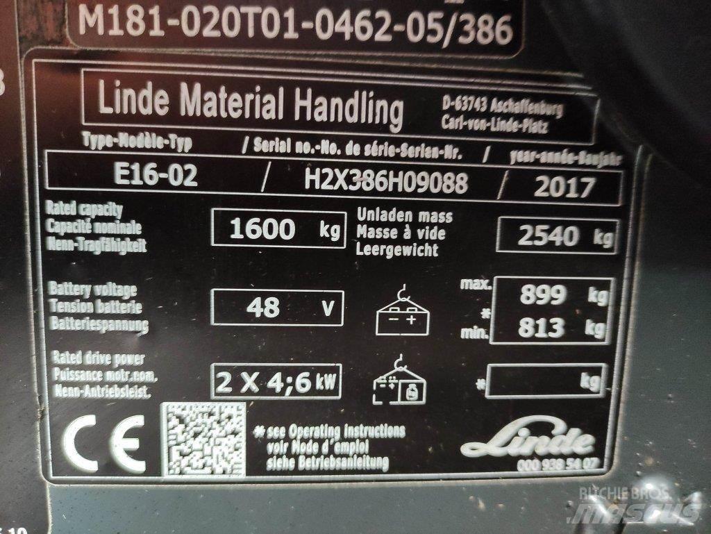 Linde E16-02-386 Carretillas de horquilla eléctrica