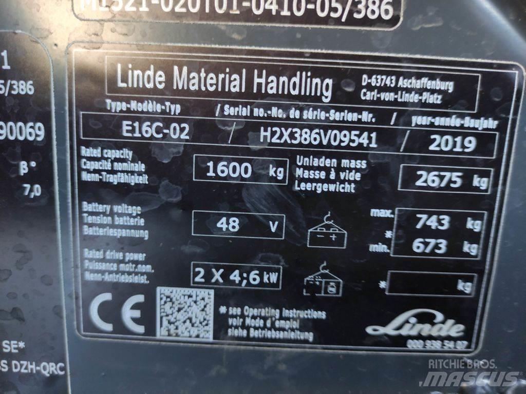 Linde E16C-02-386 EVO Carretillas de horquilla eléctrica