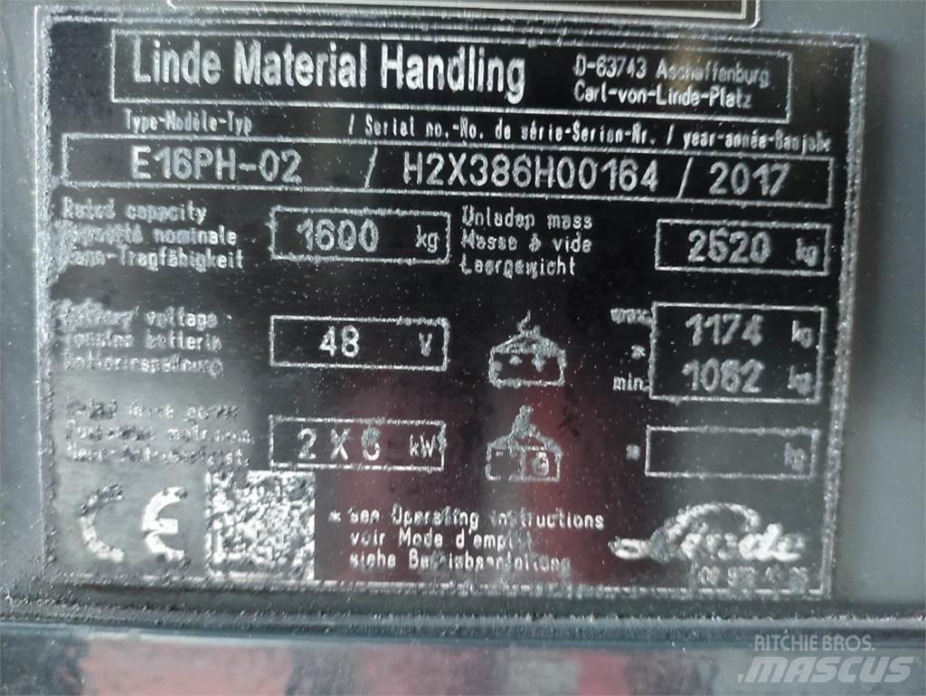 Linde E16PH-02-386 EVO Carretillas de horquilla eléctrica
