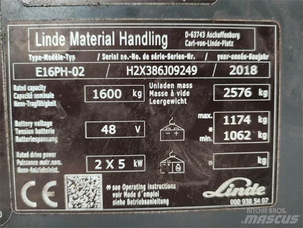 Linde E16PH-02-386-EVO Carretillas de horquilla eléctrica