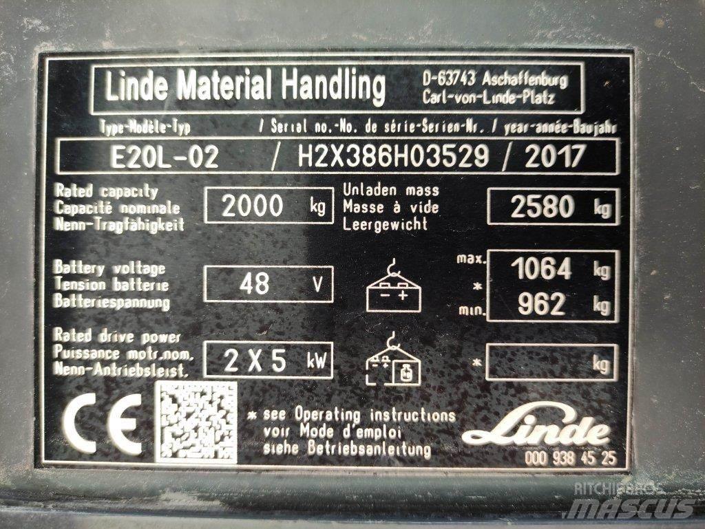 Linde E20L-02-386 Carretillas de horquilla eléctrica