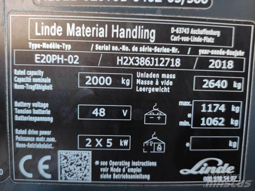 Linde E20P-02-386 EVO Carretillas de horquilla eléctrica