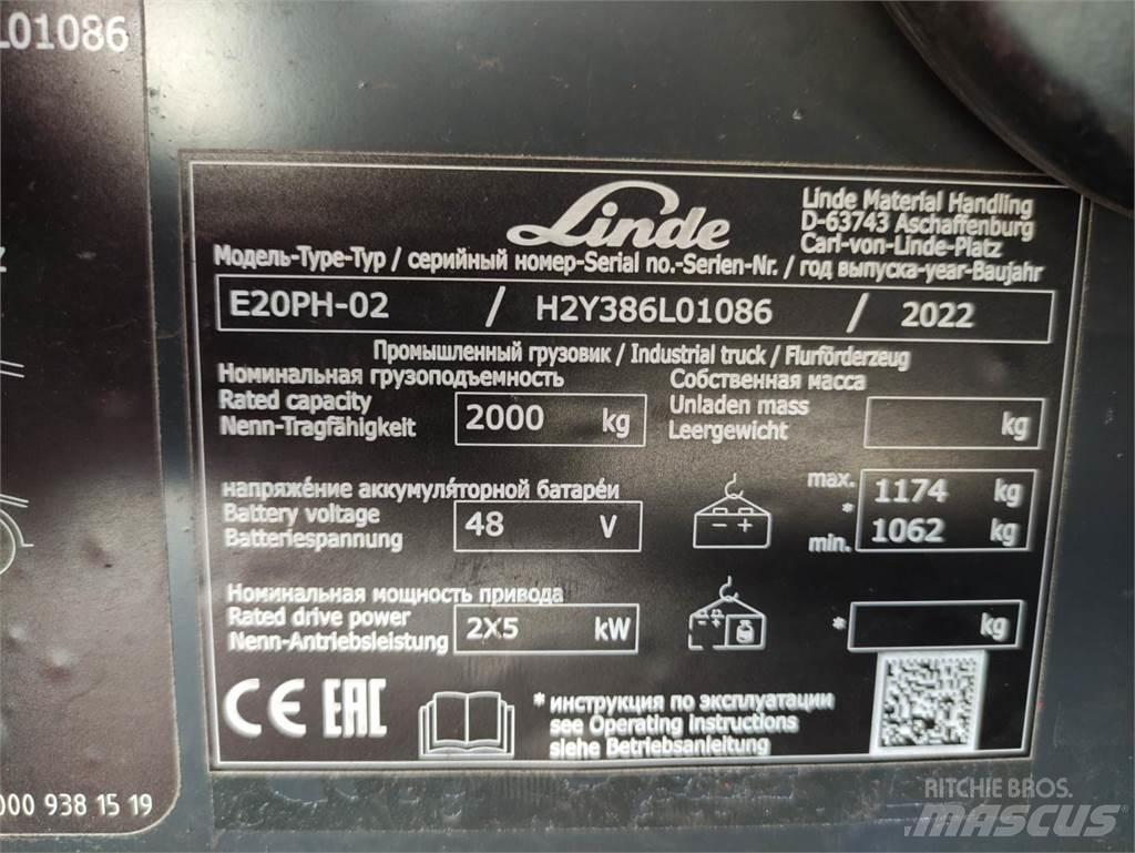 Linde E20PH-02-386-EVO Carretillas de horquilla eléctrica