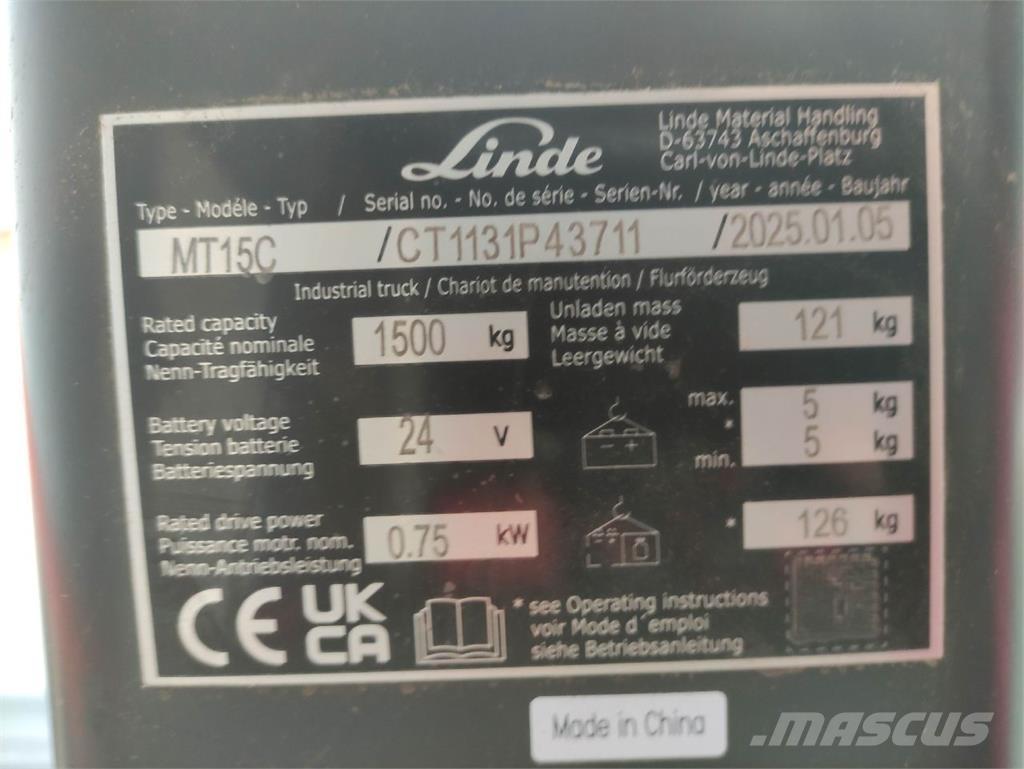 Linde MT15C Transpaletas Electricas