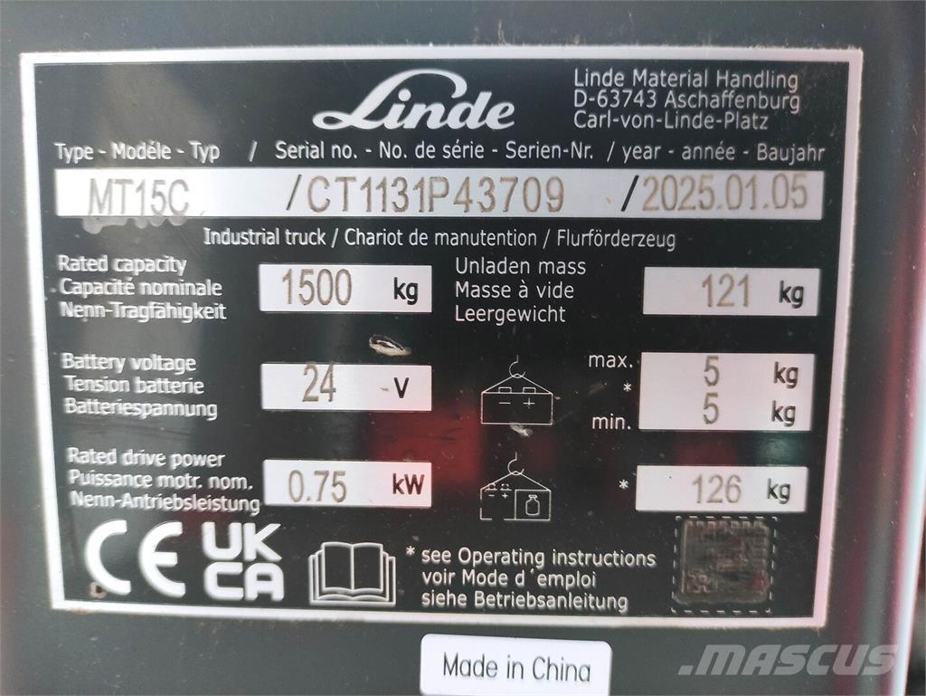 Linde MT15C Transpaletas Electricas