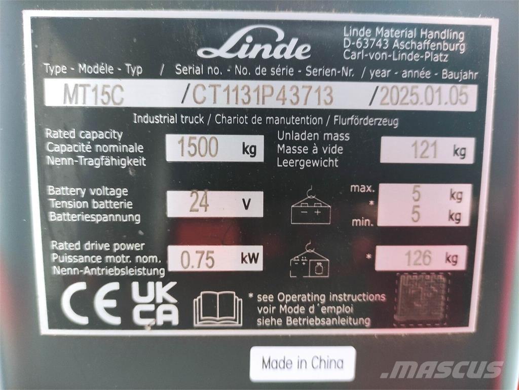 Linde MT15C Transpaletas Electricas