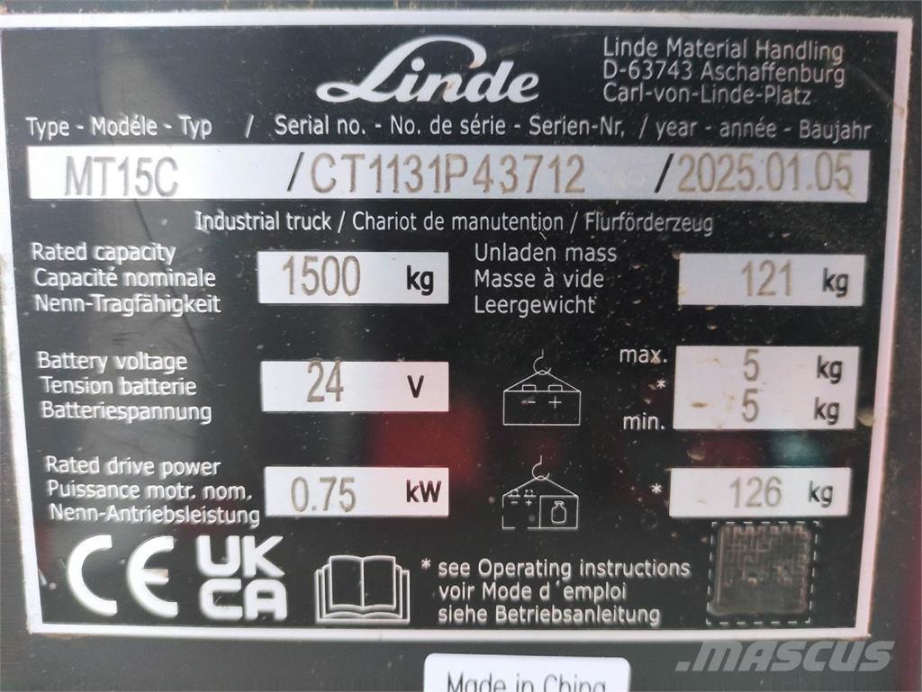 Linde MT15C Transpaletas Electricas