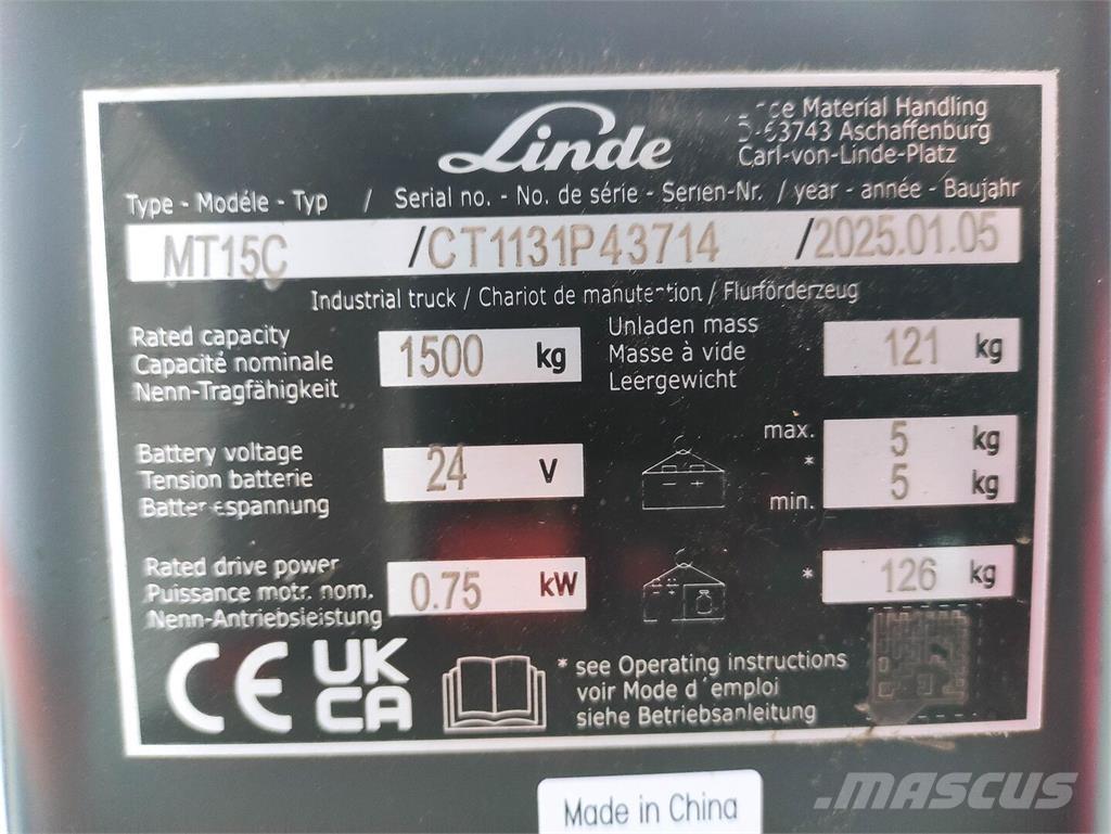 Linde MT15C Transpaletas Electricas