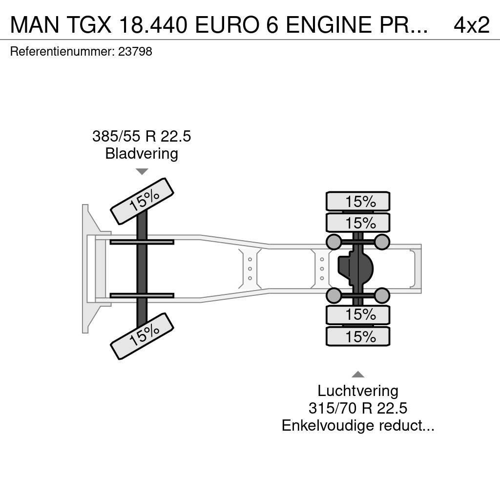 MAN TGX 18.440 EURO 6 ENGINE PROBLEMS Cabezas tractoras