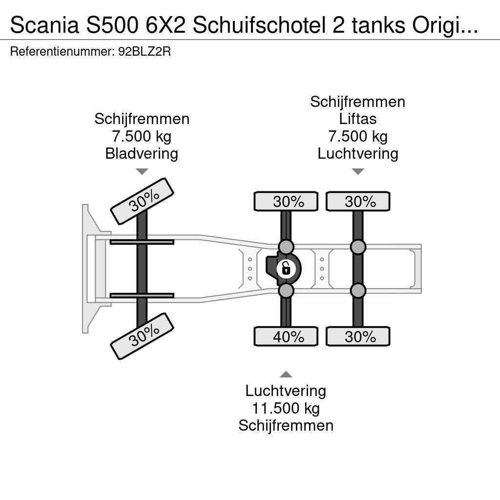 Scania S500 6X2 Schuifschotel 2 tanks Original NL Truck K Cabezas tractoras