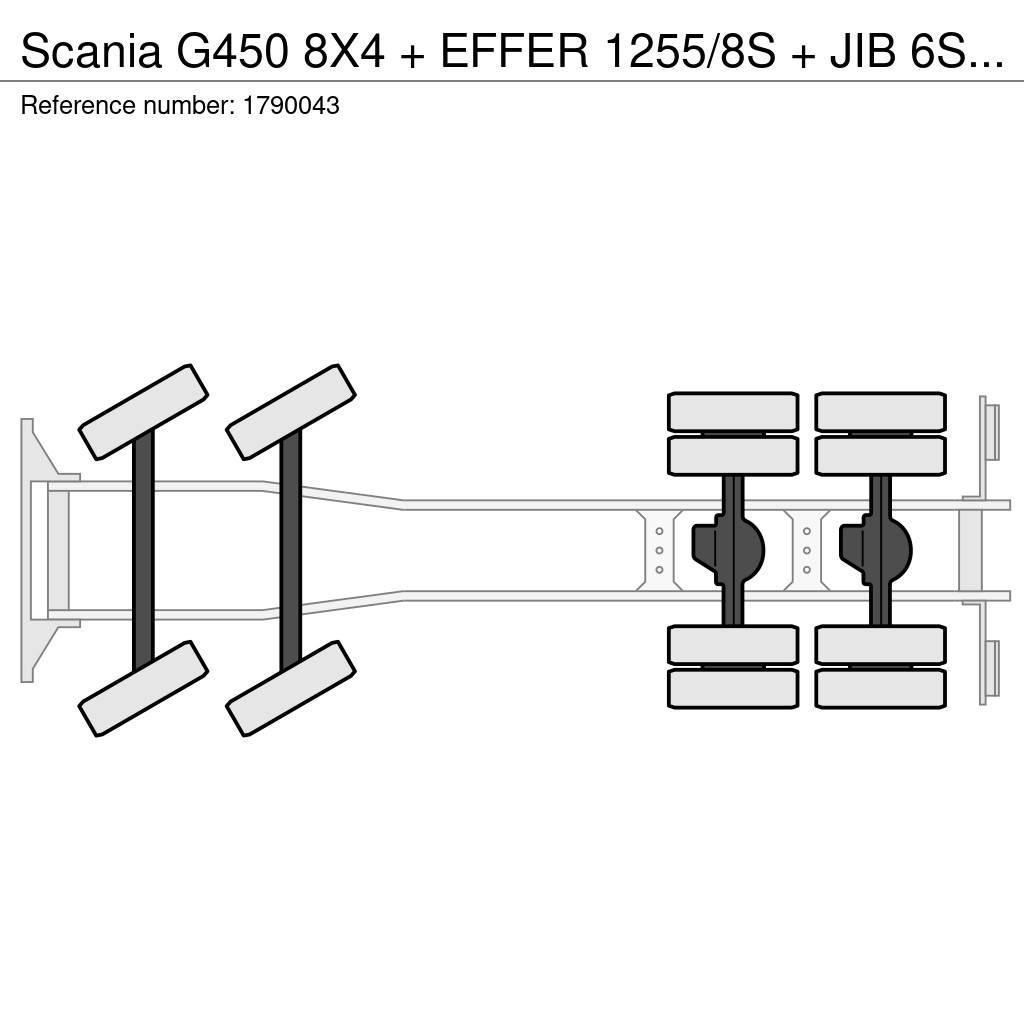 Scania G450 8X4 + EFFER 1255/8S + JIB 6S HD KRAAN/KRAN/CR Camiones grúa